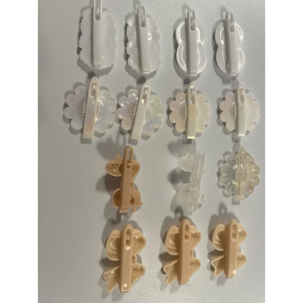 Vintage Lot Hair Clip Butterfly Flower Bows White Iridescent Holo‎ 80s 90s Y2K